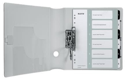 Leitz WOW Tab 1-6 välilehteä uudelleen käytettävä A4-koko musta/valkoinen
