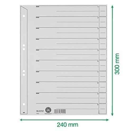 Leitz 1650-00-85 Divider A4 240mm 300mm 200g/m2 Grå Förpackning om 100 st