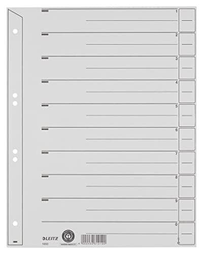 Leitz 1650-00-85 Jakaja A4 240mm 300mm 200g/m2 Harmaa 100 kpl pakkaus