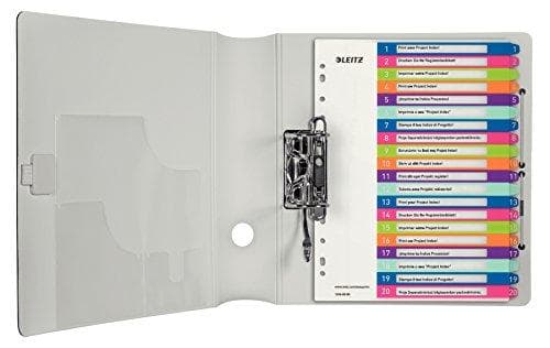 Esselte-Leitz LEITZ muovirekisteri WOW, numerot, A4 lisäleveys, 1-20 PP, 20 osaa, 0,30 mm, rekisteri läpinäkyvä, 5 väriä - 1 kpl (1245-00-00)