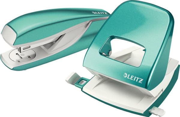 Leitz NeXXt WOW metallkontorshålslagare - 2 hål - Perforerar upp till 30 ark - Ice Blue Metallic