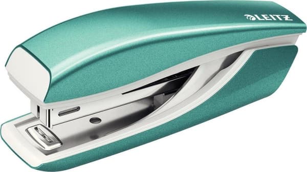 Leitz WOW Metal Mini häftapparat - Kapacitet 10 ark - Inkluderar häftklamrar - För kontor och hemarbete - Perfekt för hemmakontor - Isblå