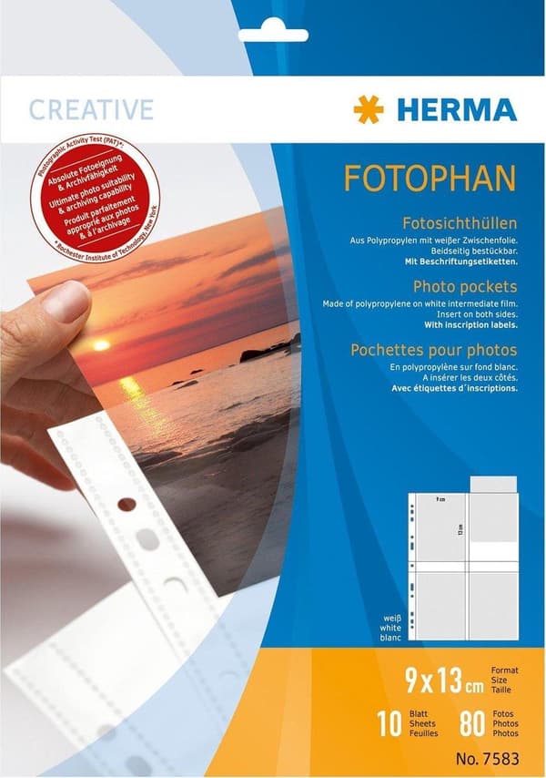 HERMA Fotomapper 9 x 13 cm hvid 10 poser