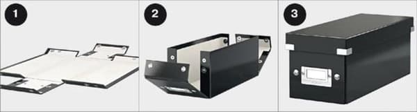Leitz WOW Click & Store Medium papopbevaringsboks med låg - Pladsbesparende sorteringsboks med rum - 28,1 x 10 x 37 cm (BxHxD) - Ideel til kontor og h