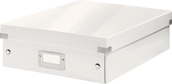 Leitz WOW Click & Store Keskikokoinen pahvisäilytyslaatikko kannella - Tilaa säästävä lajittelulaatikko osastoilla - 28,1 x 10 x 37 cm (LxKxS) - Ihant
