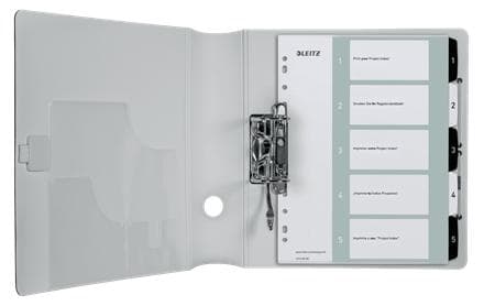 Leitz WOW Tab 1-5 välilehteä uudelleen käytettävä A4-koko musta/valkoinen