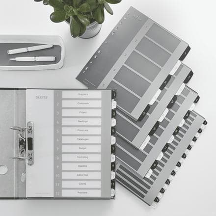 Leitz WOW Tab 1-5 välilehteä uudelleen käytettävä A4-koko musta/valkoinen