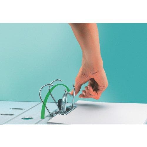 Leitz kvalitetsmapp 180° Solid, A4, ljusblå, 8,2 cm ryggbredd, elastisk bandstängning, robust polyfoam, extra bred, utbytbar ryggetikett, 11120030