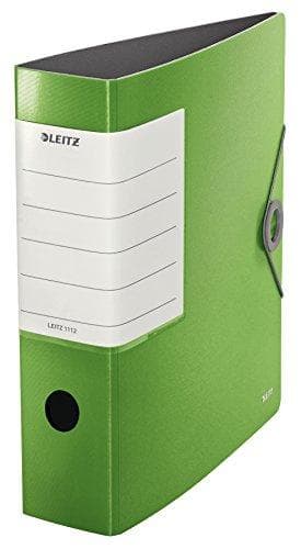 Leitz kvalitetsmapp 180° Solid, A4, ljusgrön, 8,2 cm ryggbredd, elastisk bandstängning, robust polyfoam, extra bred, utbytbar ryggetikett, 11120050