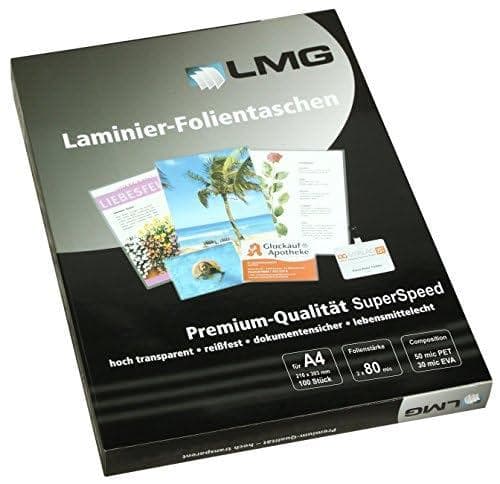 LMG LMGA4 80SS A4 216 x 303 mm, 2 x 80 mikronin laminointipussia, nopea, 100 kpl