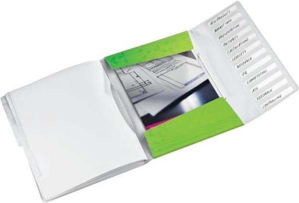Leitz WOW Sorteringsmappe Plast - A4 - 12 faner - grøn