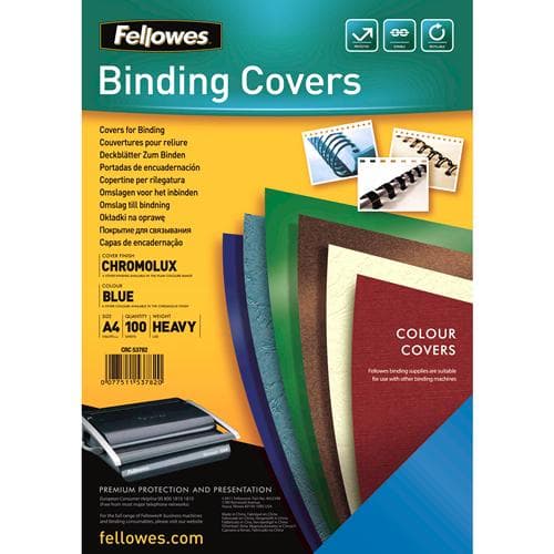 Fellowes Presentation Omslagsark Chromolux A4 250gsm Förpackning med 100 Blank Blå