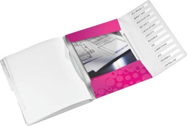 Leitz WOW Sorteringsmappe Plast - A4 - 12 faner - Pink