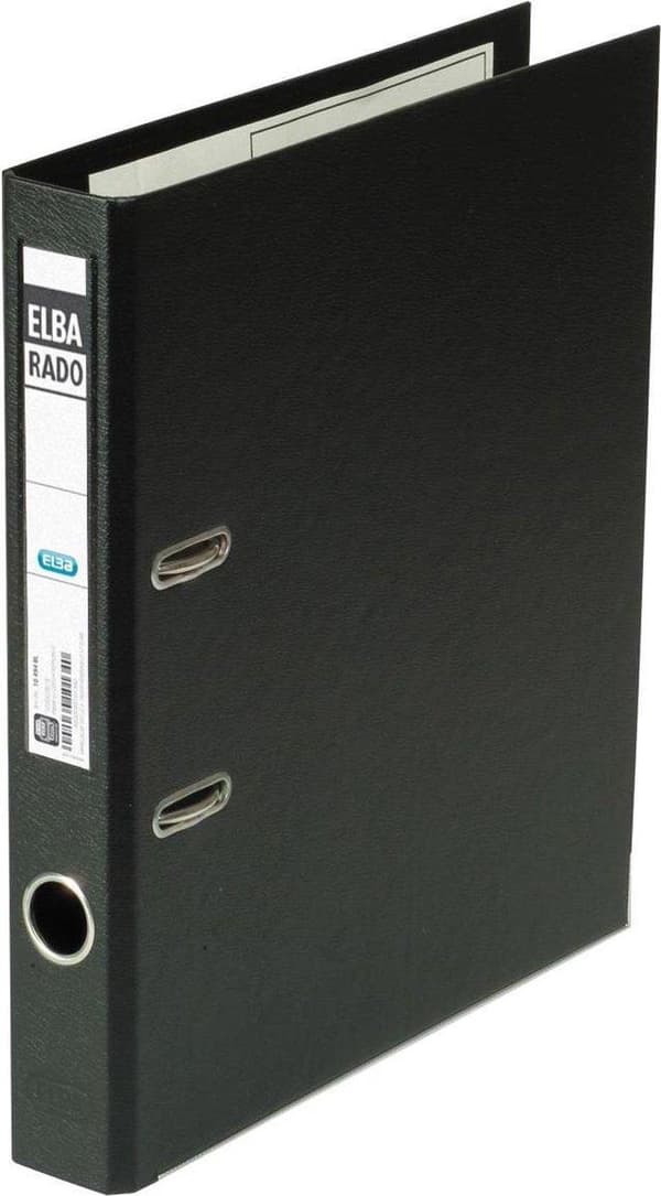 Elba Folders Rado Plast DIN A4 Ryggbredd: 50 mm Svart 2 fästen 100022624