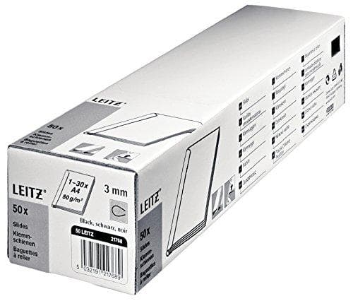 Leitz 21772 Spine Bar op til 30 ark, pakke med 50, blå