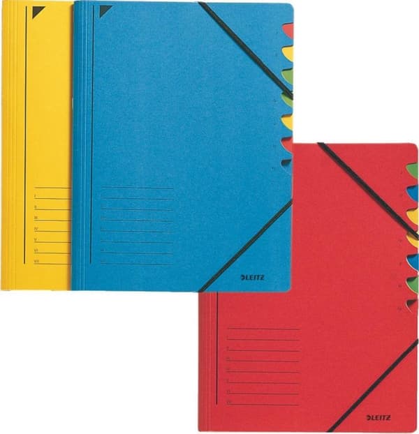 Sorteringsmappe Leitz 7-rum Gul