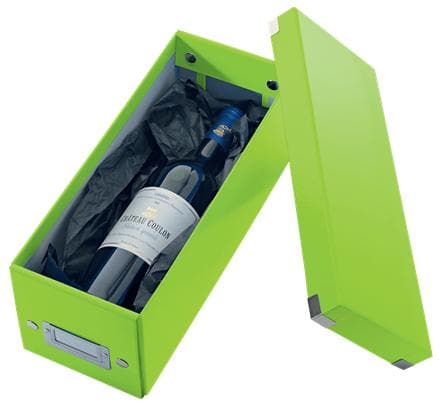 Leitz WOW Click & Store Opbevaringsboks med låg til CD'er - Papsorteringsæske til ting - 14,3 x 35,2 cm (BxD) - Ideel til hjemmearbejdspladsen - Grøn
