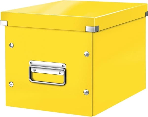 Leitz WOW Click & Store Cube Medium pap opbevaringsboks med låg til Ikea Kallax skabe - 26 x 24 x 26 Cm (BxHxD) - Ideel til kontor og hjemmearbejde/hj