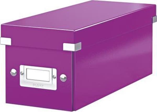 Leitz WOW Click & Store förvaringslåda med lock för CD-skivor - Kartongsorteringslåda för saker -14,3 x 35,2 cm (BxD) - Idealisk för hemmaarbetsplatse