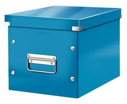 Leitz WOW Click & Store Cube Medium pahvisäilytyslaatikko kannella Ikea Kallax -kaapeille - 26 x 24 x 26 cm (LxKxS) - Ihanteellinen toimisto- ja kotit
