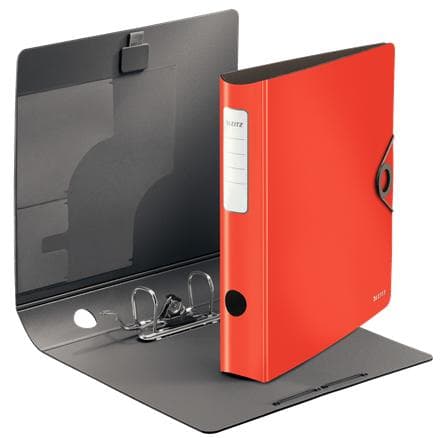 Leitz kvalitetsmapp 180° Active Solid, A4, smal, röd, rundad rygg ca 6,5 cm bred, elastisk stängning, tillverkad av robust polyfoam, 10481020
