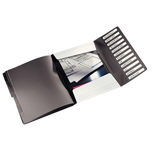 Leitz 45701001 Solid kansi PP A4, 12 lokeroa, valkoinen