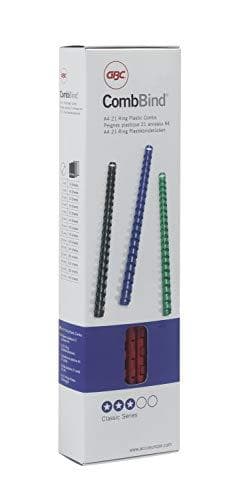 GBC CombBind - 10mm - 21 rengasta - A4 (210 x 297mm) - 65 arkkia - Punainen - 100 kpl. Muovinen sidekampa - CombBind C110, C210, C250PRO (4028215)