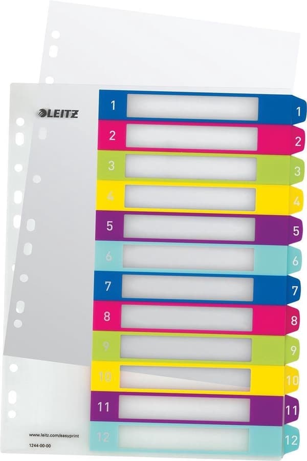 Leitz WOW utskrivbara indexflikar - 1-12