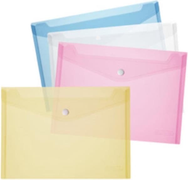 6 x Herlitz Konvoluttaske A5, PP, gennemsigtig blå