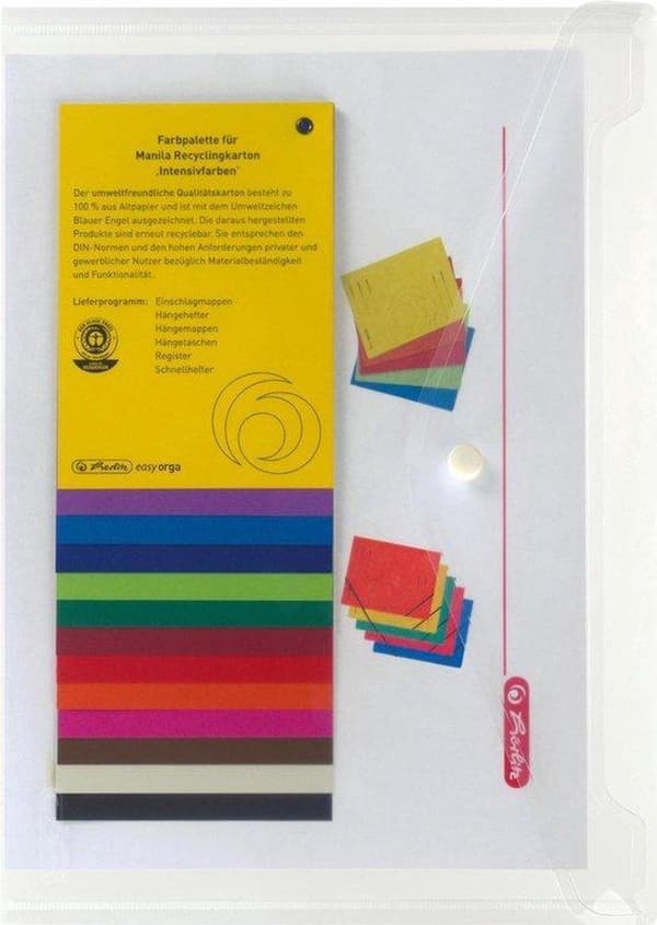 6 x Herlitz Konvoluttaske A5, PP, gennemsigtig blå