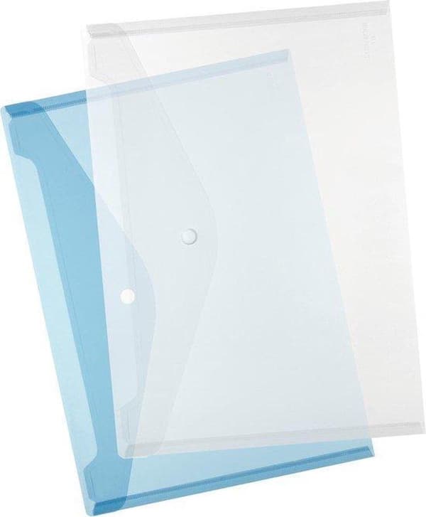 6 x Herlitz kuvertväska A5, PP, transparent blå