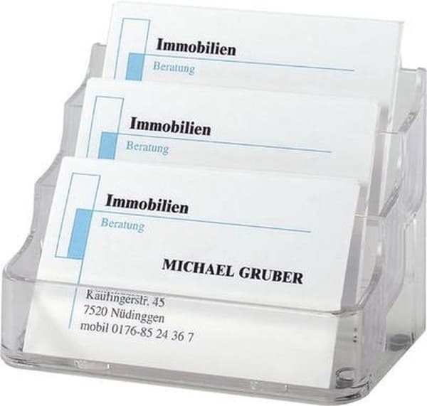 visitkortholder Sigel transparent 94x56mm med 3 rum SI-VA130