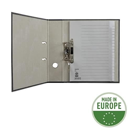 LEITZ köysipaperirekisteri, aihio, A4, 20 osaa, harmaa 100 gsm, rei'itys: 80 mm, rei'itysvahvike (6096-00-85)
