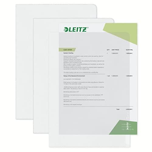 Leitz premium läpinäkyvä suojussarja, 10 kpl, A4-koko, väritön kiiltävällä pinnalla, 0,15 mm PVC jäykkä kalvo, asiakirjankestävä, 41003003