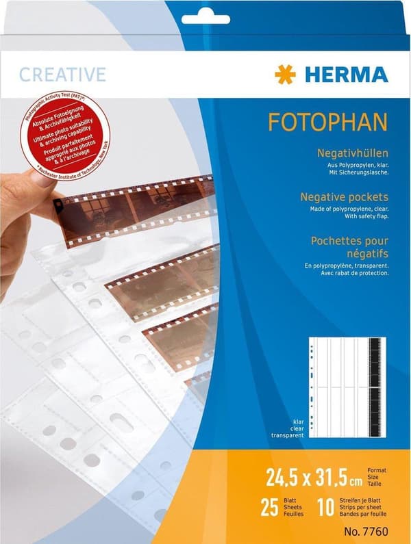 Herma-Neg.-ærmer-KB-4-strips-PP-klar-25-ark-7760