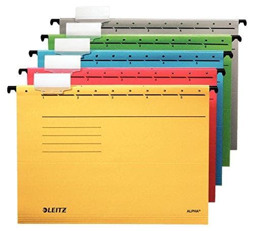 Esselte Leitz Alpha 19853025 hængemappe farvet spånplade Pakke med 5 røde