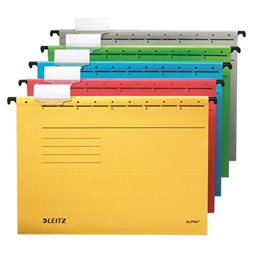 Esselte Leitz Alpha 19853025 hængemappe farvet spånplade Pakke med 5 røde