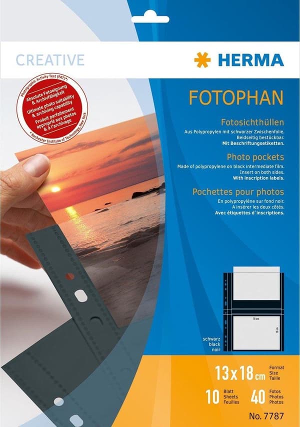 Herma fotophan 13x18 sort 10 ark 7787