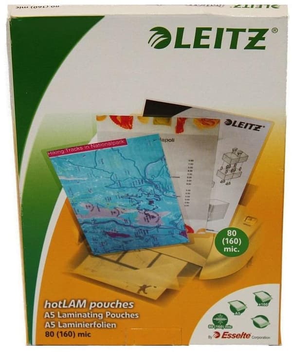 Leitz Hot Lamineringsposer - til A5-dokumenter - 2X80 Eva (ethylvinylacetat) - 80 mikron - 100 stykker