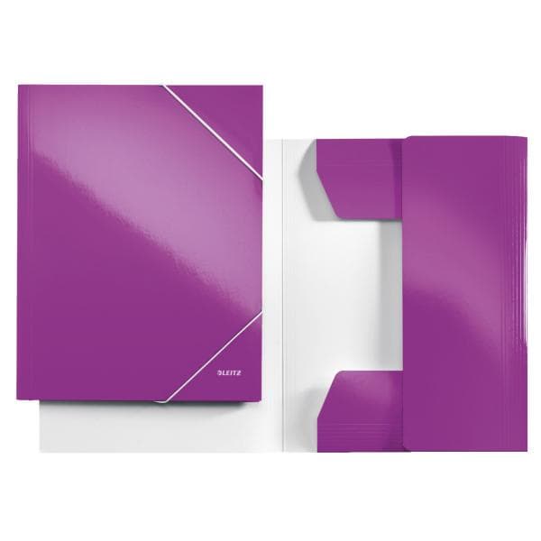 Hjørnestrækmappe A4 lilla-metallisk karton/pap W - A4 (39820062)