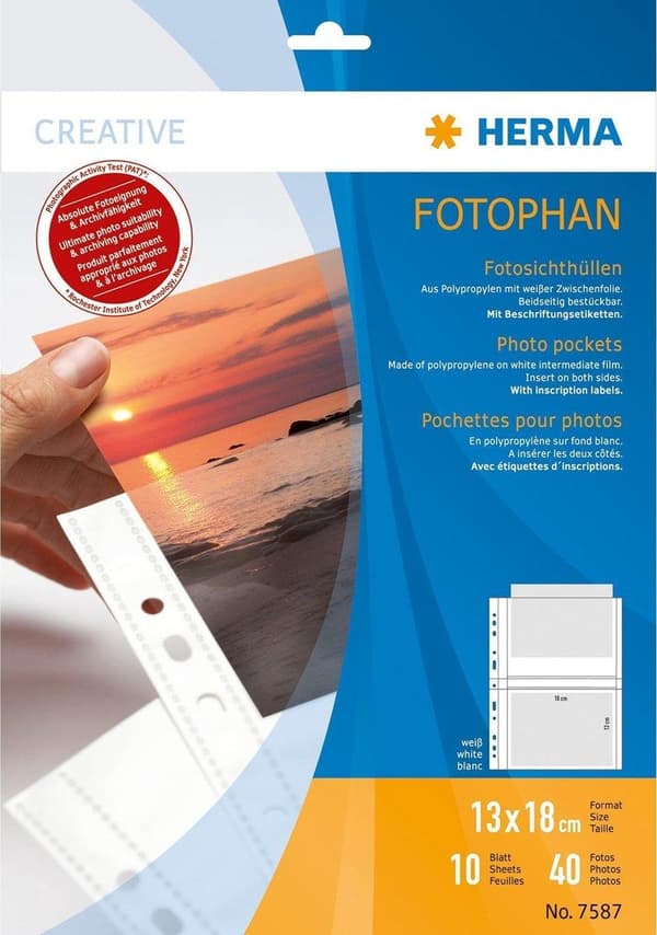 Herma fotophan 13x18 10 ark hvid 7587