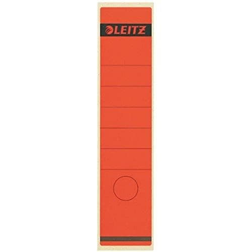 Leitz-selkätarra itseliimautuva tavallisiin ja koviin pahvikansioihin, 10 kpl, selkäleveys 80 mm, pitkä ja leveä muoto, 62 x 285 mm, paperi, punainen,