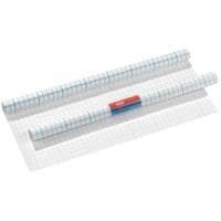Herlitz-kirjan suojakalvo, 400 mm x 3 m, PP, läpinäkyvä, itseliimautuva, ruudukkoviivat taustapaperissa (5163100)