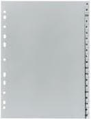 herlitz plastregister, AZ, A4 extra brett, 20-delat grått, PP-film, Europerforering, mått: (B)240 x (H)297 mm (10901718)