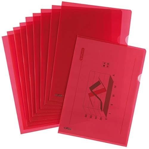 Herlitz 50009091 Filskydd A4 pyramid, röd, 10 stycken i polypåsen