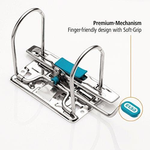 Leitz kvalitetsmappe 180°, A4, smal, 5,2 cm rygbredde, specialpapirlaminering i linnedprægning, blå engel, sort, 10080095