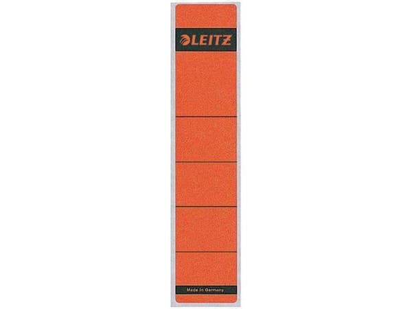 Leitz selvklæbende baglabel 1643 Størrelse 38 X 190 Mm Farve Rød