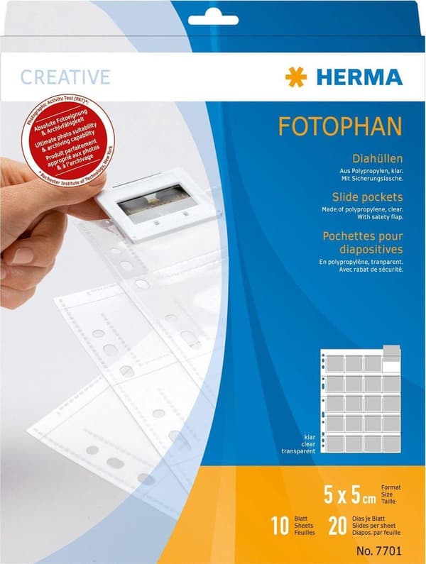 Sidste 5 pakke HERMA Slide Covers til 35 mm Slides 10 covers/pack clear