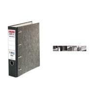 herlitz molnmarmor maX.file natur dubbelfil, svart ryggbredd: 70 mm, dubbel DIN A5 landskapsfil, med (5190806)