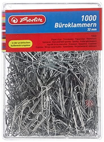 Herlitz 8859100 galvaniseret metal 1000 stk. papirclips (8859100)